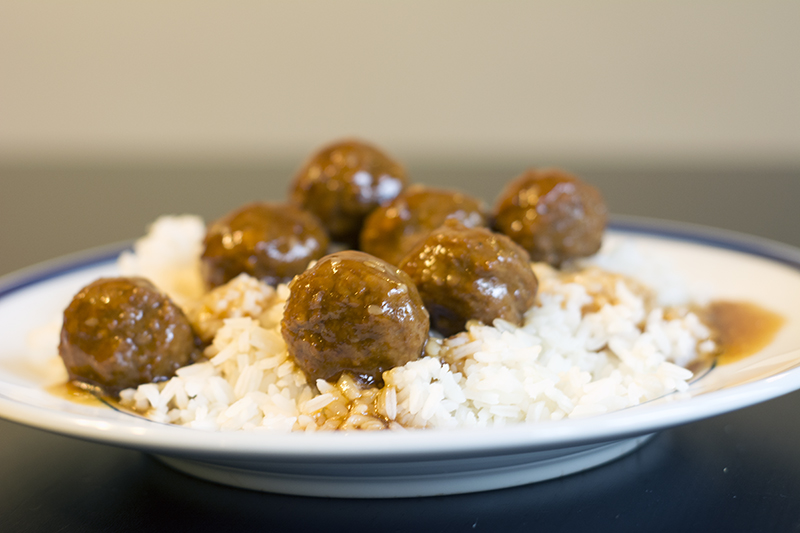 Meatballs and rice