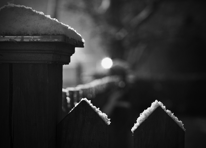 Fence with snow on it