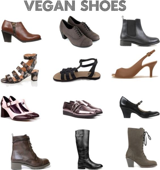 A selection of vegan shoes in different colors and styles