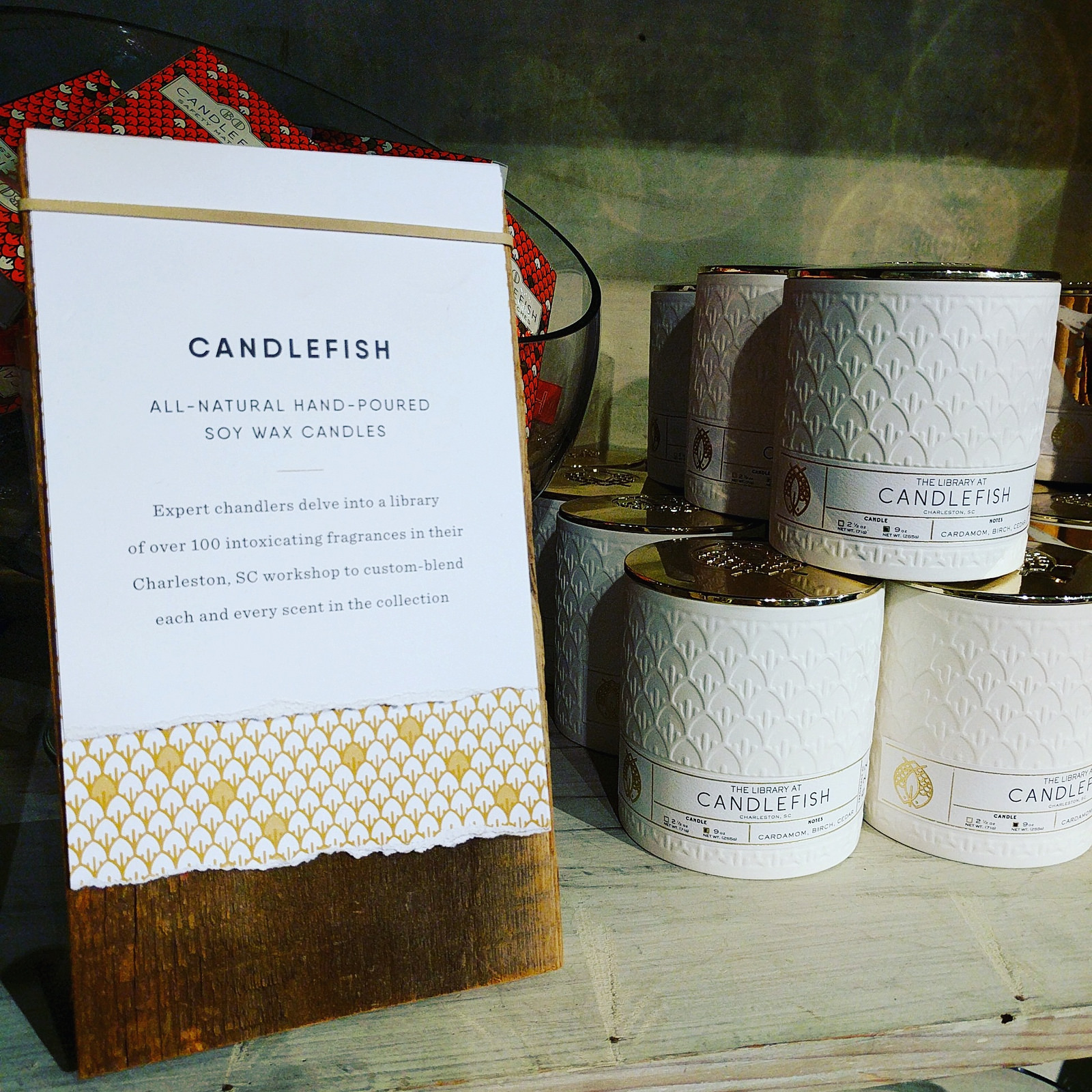 Handpoured soy candles from Candlefish at Anthropologie