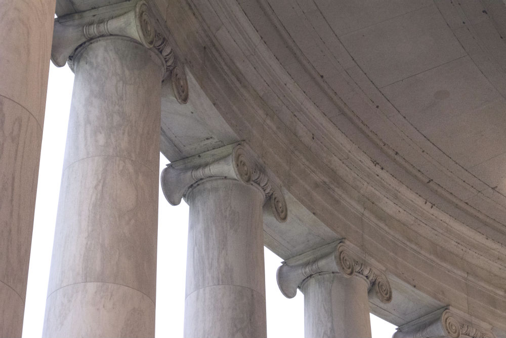 Close-up of columns on the Jefferson Memorial
