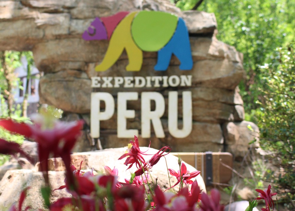 A sign for Expedition Peru at the Nashville Zoo. 